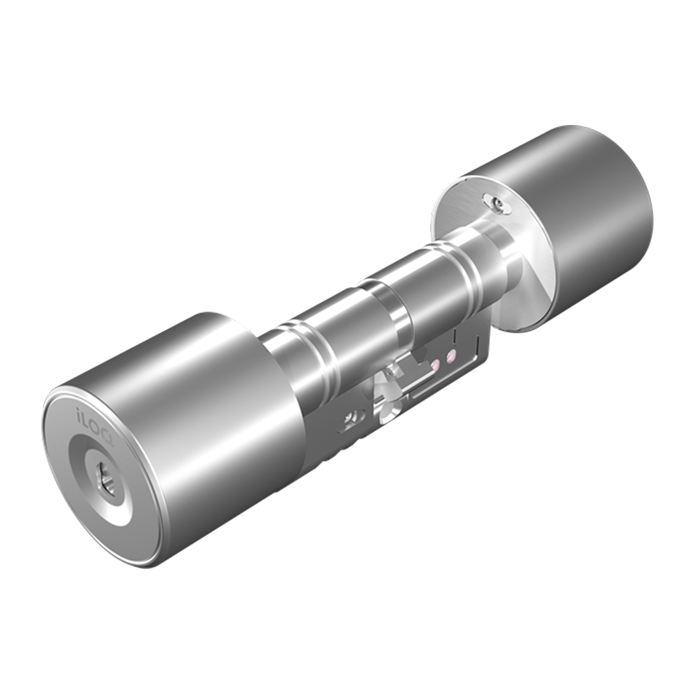 (ILOQ-S5-CYLINDER-3030-DOUBLE) Cilindro inteligente S5 - Apertura con llave física - Sin necesidad de batería (alimentado con llave) - Dimensiones 30 (interior) x 30 (exterior) mm - Longitud regulable con ILOQ-S5-EXTENSION-x - Exterior IP55 | Cerradura interior