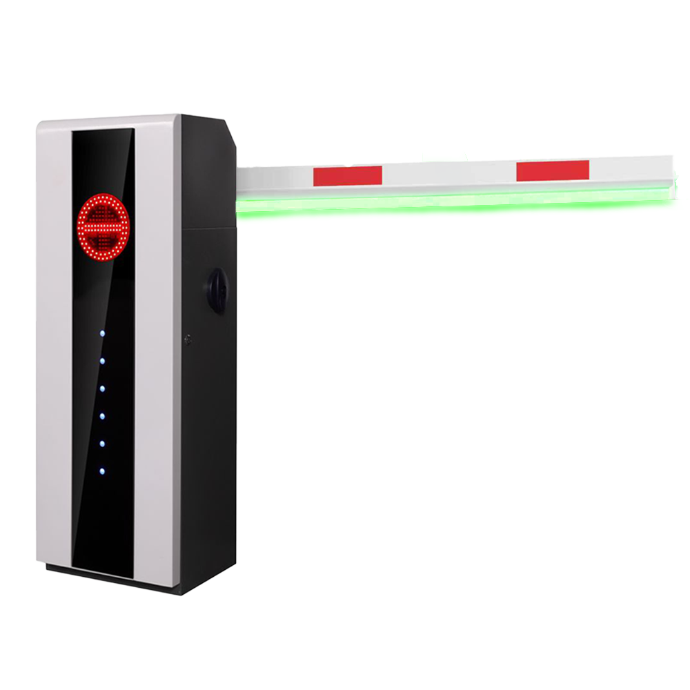 (PB-PARKBARRIER-ULTRA707-MINI15-L) Barrière de parking haute performance - Bras droit (1.5 m) - Ouverture à gauche | 10.000.000 cycles - Indicateurs LED : Mode d'urgence - Possibilité de batterie de secours - Adapté pour extérieur IP54