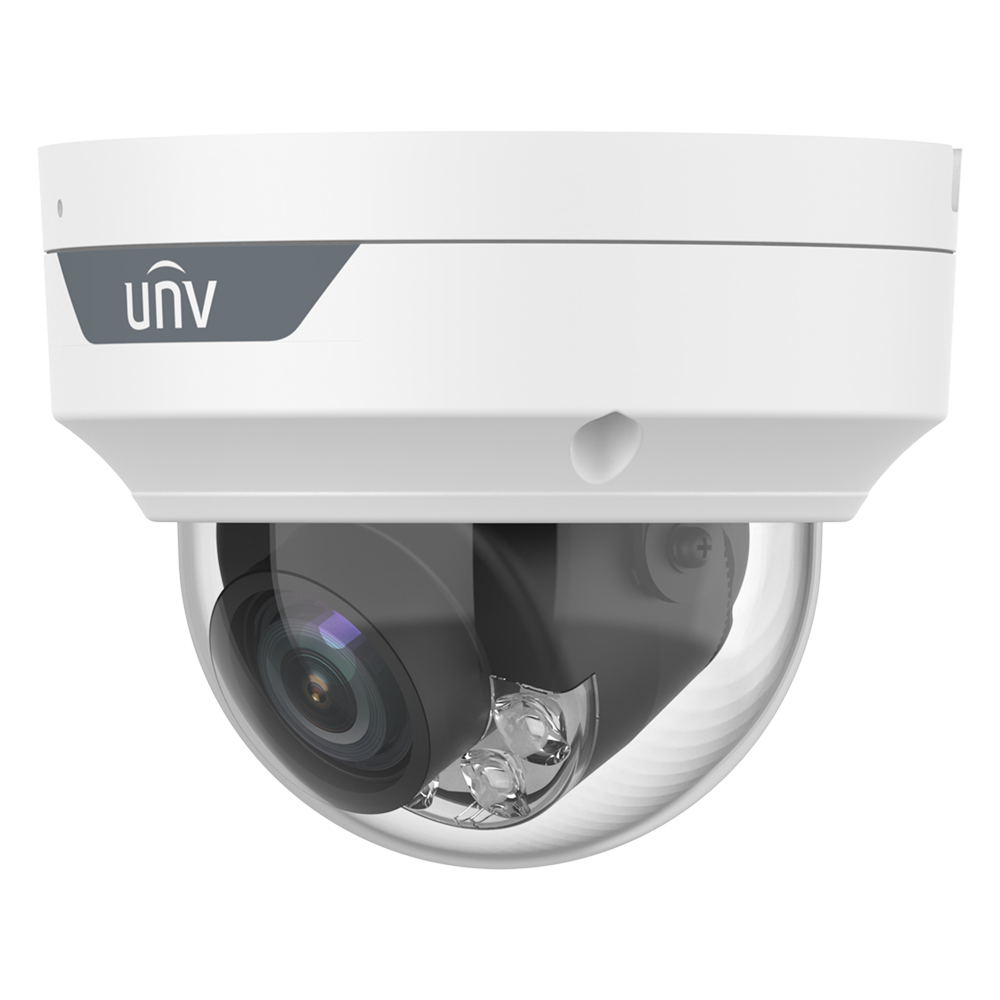 (UV-IPC3534LE-ADZK-DL3) Caméra IP Turret Uniview - Gamme Easy - 4 MP | Objectif 2.8~12 mm | microSD 512 Go - IR 40 m | Lumière blanche 40 m | WDR 120 dB - Wise-ISP | Double éclairage  - PoE | UMD | IP67 | IK10 - Bouton de réinitialisation | Microphone | Noir