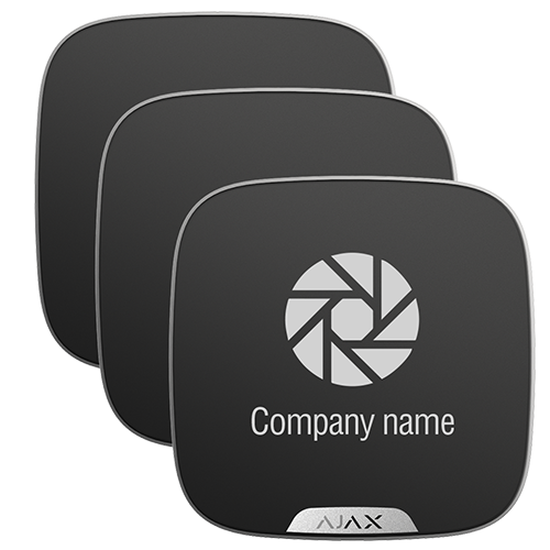 (10XAJ-BRANDPLATES-B) Pack de 10 couvercles personnalisable pour sirène extérieure - Couleur noir - Convient pour une utilisation en extérieur - Sirène non incluse