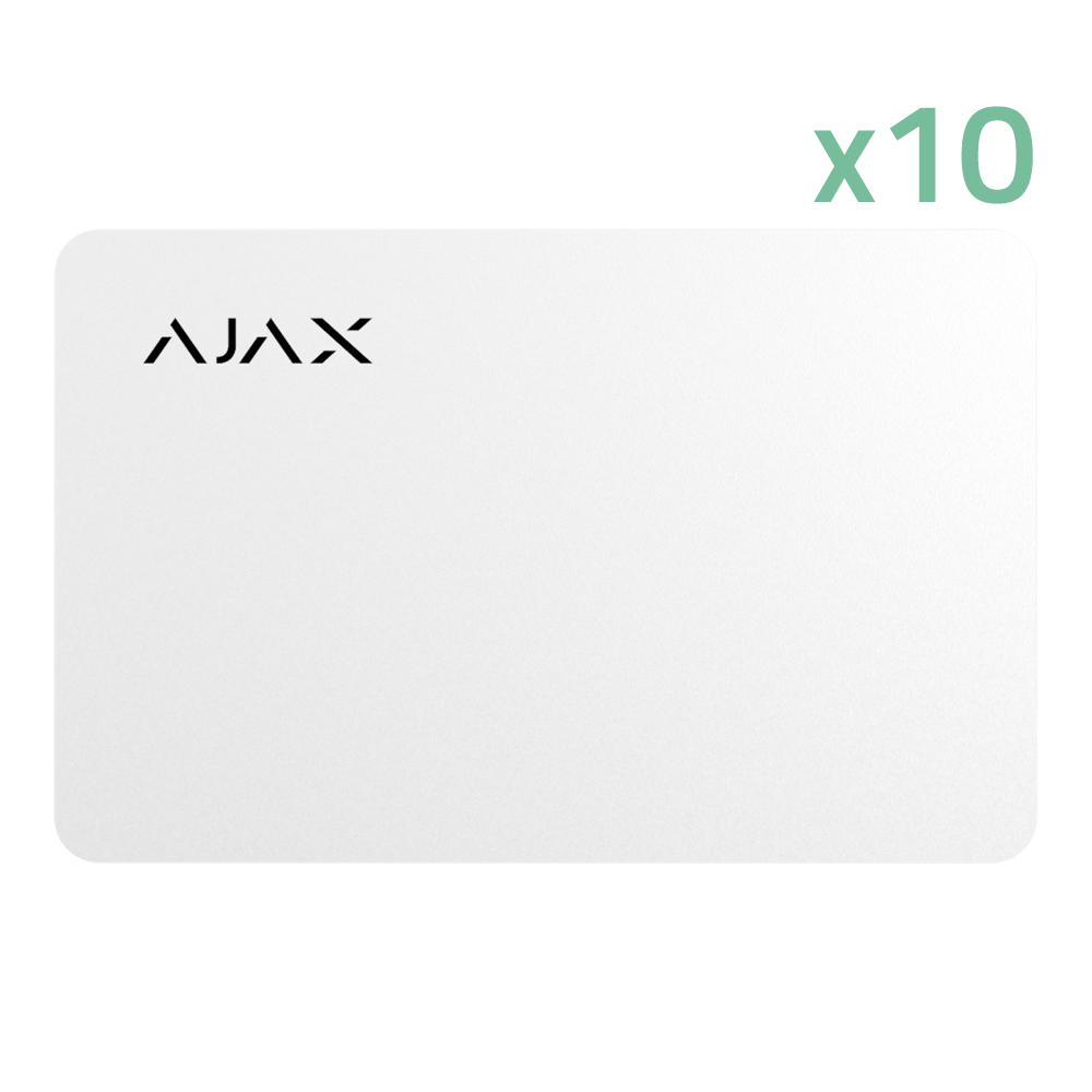 [10XAJ-PASS-W] (10XAJ-PASS-W) Carte d'accès sans contact - Technologe Mifare DESFire® - Compatible avec KeyPad Plus et KeyPad TouchScreen - Sécurité maximale et identification rapide des utilisateurs - Couleur blanche