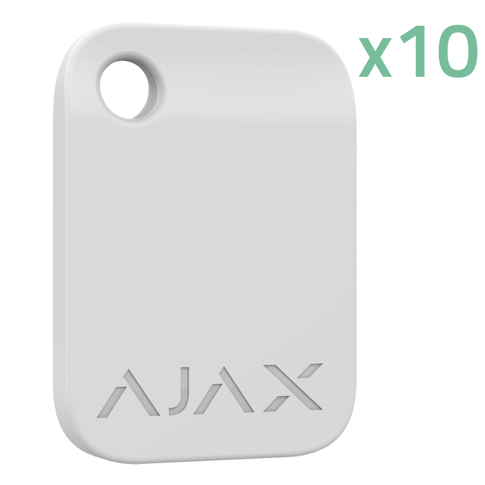 (10XAJ-TAG-W) Tag d'accès sans contact - 10 unités - Technologe Mifare DESFire® - Compatible avec KeyPad Plus et KeyPad TouchScreen - Sécurité maximale et identification rapide des utilisateurs - Couleur blanche -
