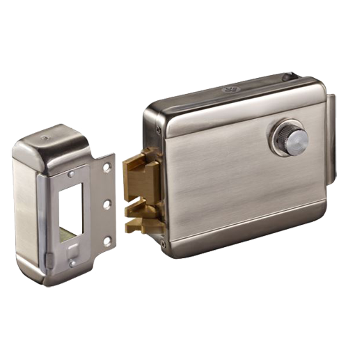 (ABK-702A-R) Serrure électromécanique de surface - Mode ouverture Fail Safe (NC) - Indicateur d'état LED - Fermeture automatique programmable - Ouverture à droite vers l'extérieur