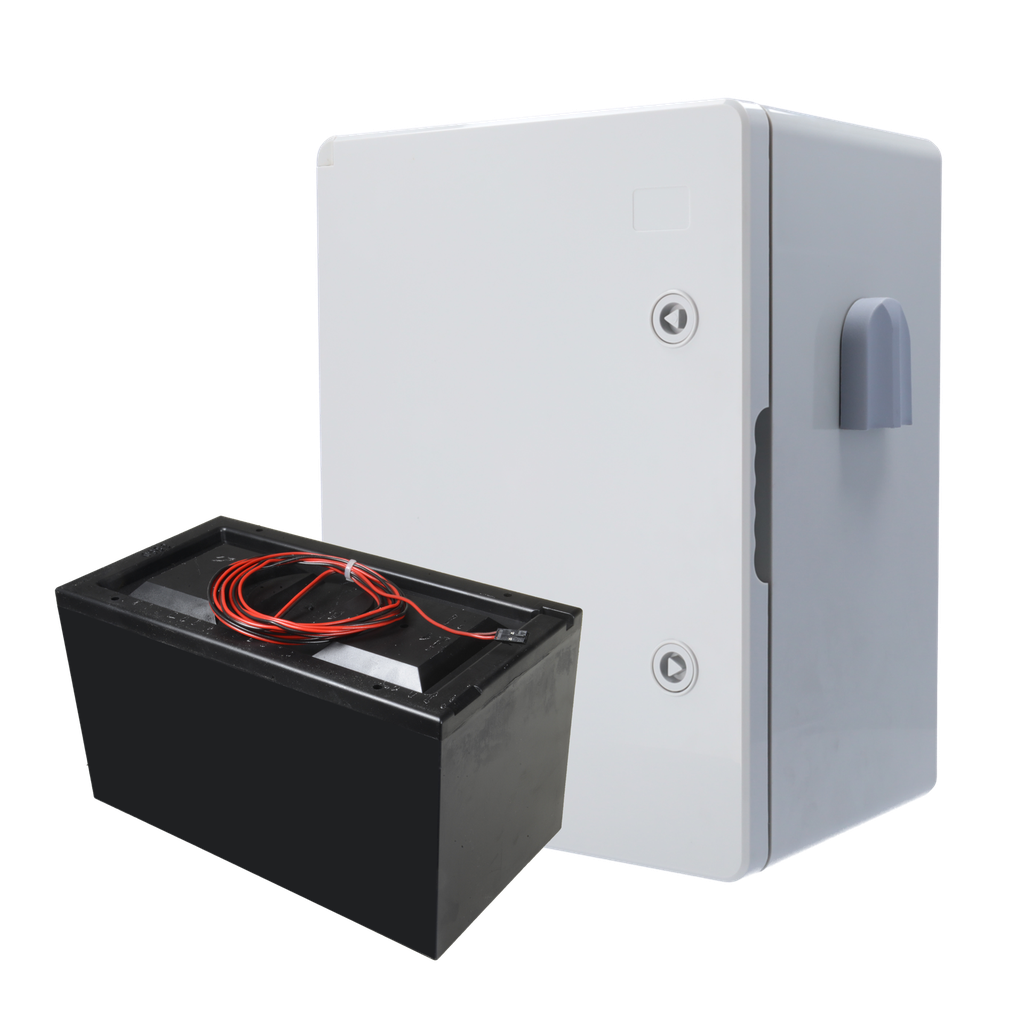 [AJ-BATTERYBOX-14M] (AJ-BATTERYBOX-14M) Kit de batterie avec boîte en polyester - Duración hasta 14 meses - Batterie non rechargeable - Installation simple - Ideal para segunda vivienda o vivienda vacía
