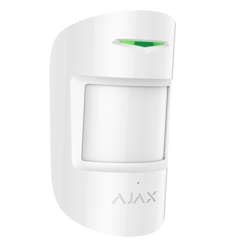 [AJ-COMBIPROTECT-W] (AJ-COMBIPROTECT-W) Détecteur PIR et bris de vitre - Degré 2 - Sans fil 868 MHz Jeweller - Zone de détection PIR 12 m - Zone de détection de bris de vitre 9 m - Sensibilité ajustable - Immunité contre les animaux