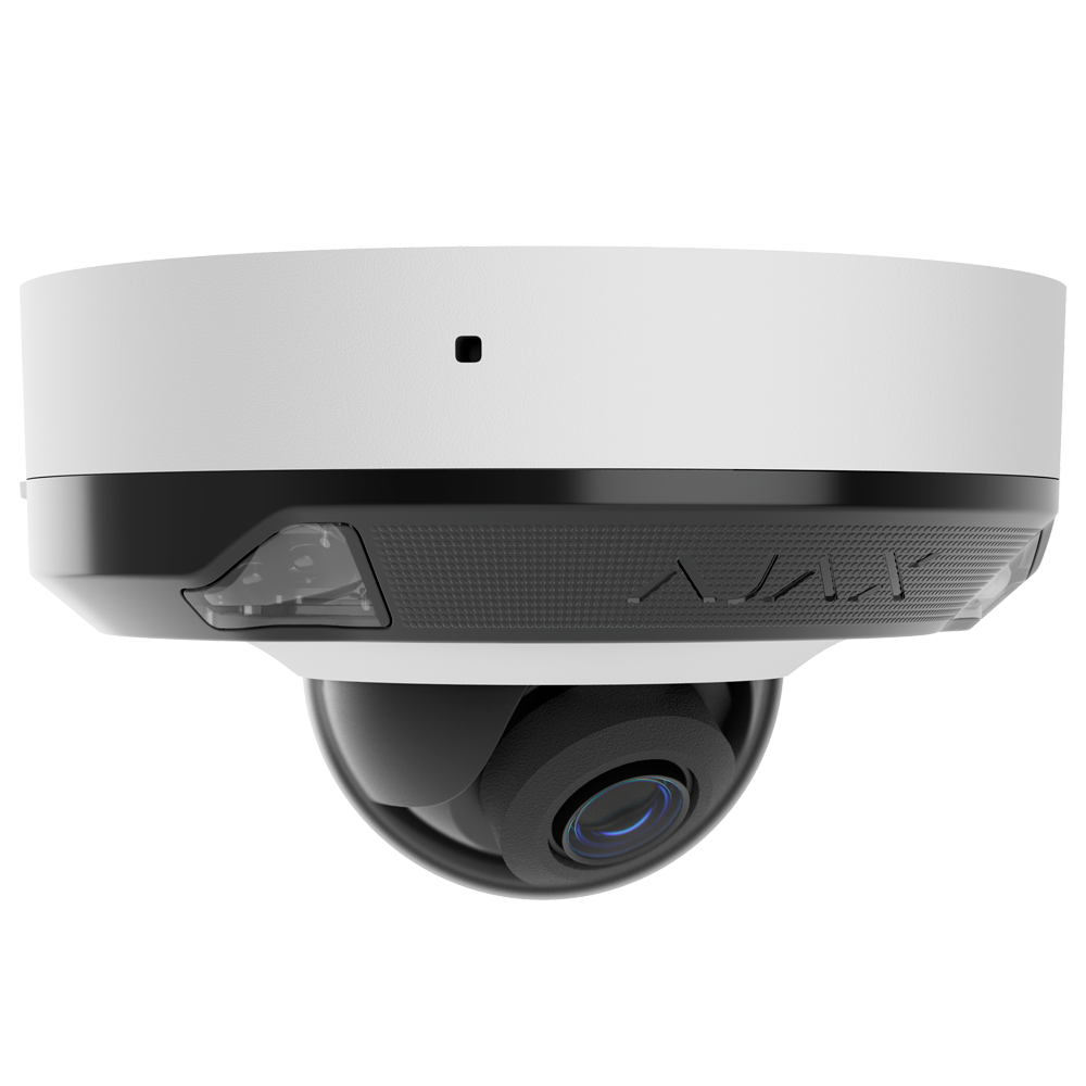 [AJ-DOMECAM-MINI-8-HL-W] (AJ-DOMECAM-MINI-8-HL-W) Caméra IP 8 Megapixel Ajax - 1/2.8" Progressive Scan CMOS - Objectif 2.8 mm, emplacement MicroSD jusqu'à 256GB - IR15m | Lumière blanche 15 m | PoE 802.3at/af - Avec l'intelligence artificielle - Couleur blanche
