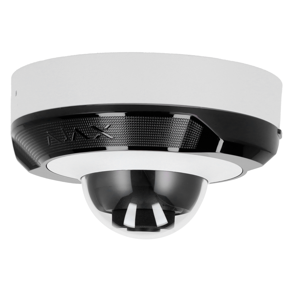(AJ-DOMECAM-MINI-8-W) Caméra IP 8 Megapixel Ajax - Progressive Scan CMOS - Objectif 2.8 mm, MicroSD jusqu'à 256GB - LED IR Portée 15m, PoE 802.3at - Avec l'intelligence artificielle - Couleur blanche