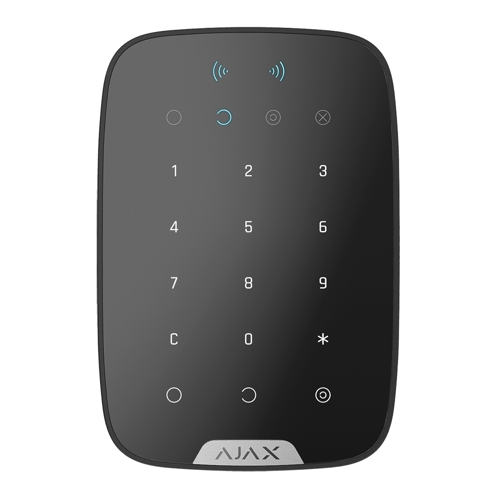 [AJ-KEYPADPLUS-B] (AJ-KEYPADPLUS-B) Clavier séparé avec lecteur RFID - Degré 2 - Sans fil 868 MHz Jeweller - Armé, partiellement armé, désarmé et urgence - Codes personnel, général et des invités - Bouton de panique intégré - Jusqu'à 3.5 ans de vie utile