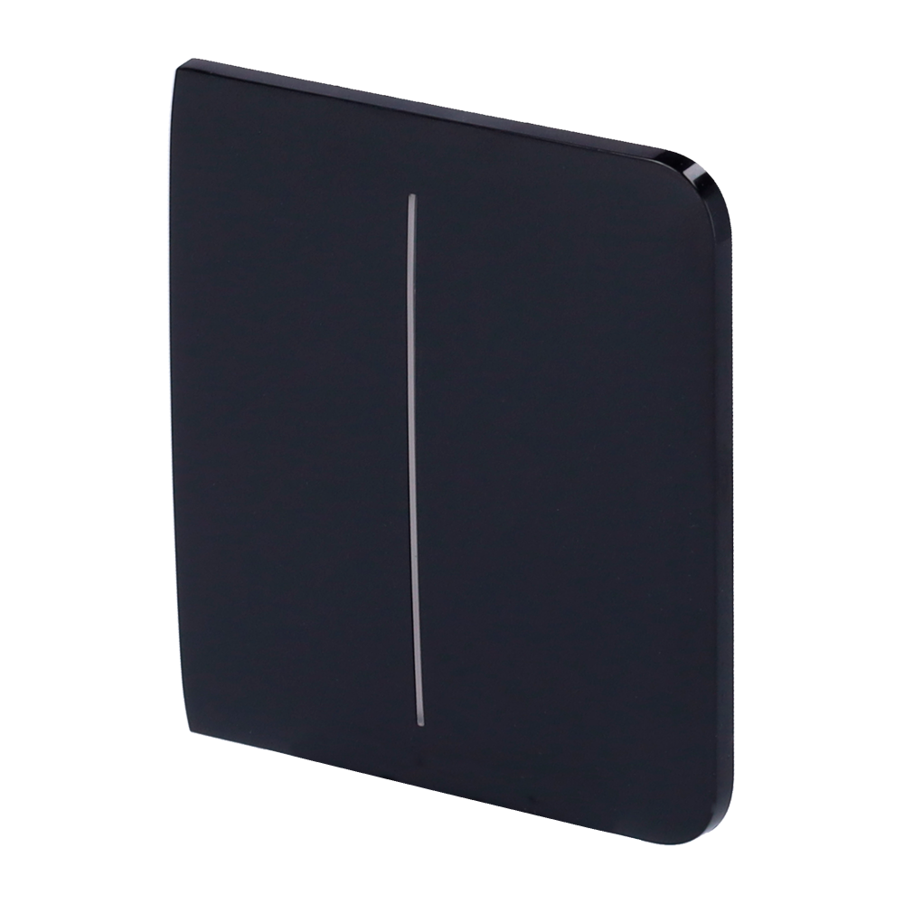 [AJ-SIDEBUTTON-2G-B] (AJ-SIDEBUTTON-2G-B) Panneau tactile pour un interrupteur de lumière double - Compatible avec AJ-LIGHTCORE-2G - Rétro-éclairage LED - Panneau tactile latéral sans contact - Couleur noir - Ajax - LightSwitch SideButton