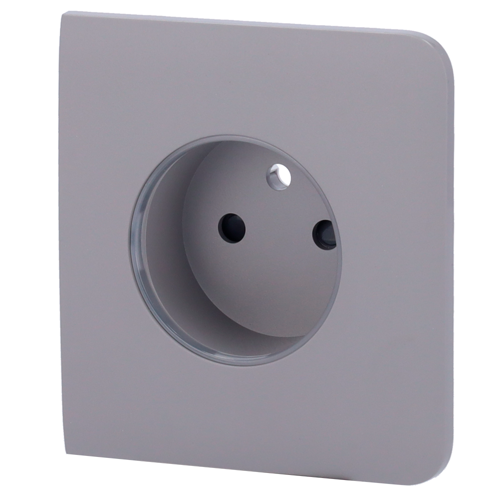 [AJ-SIDECOVER-SMART-E-GRE] (AJ-SIDECOVER-SMART-E-GRE) Cache-prise latéral pour fiche intelligente de type E - Compatible avec AJ-OUTLETCORE-SMART-E - Indicateur LED de l'état de la prise et de la consommation d'énergie - Bouton tactile pour la commande manuelle - Rétro alimentation LED - Couleur Gris