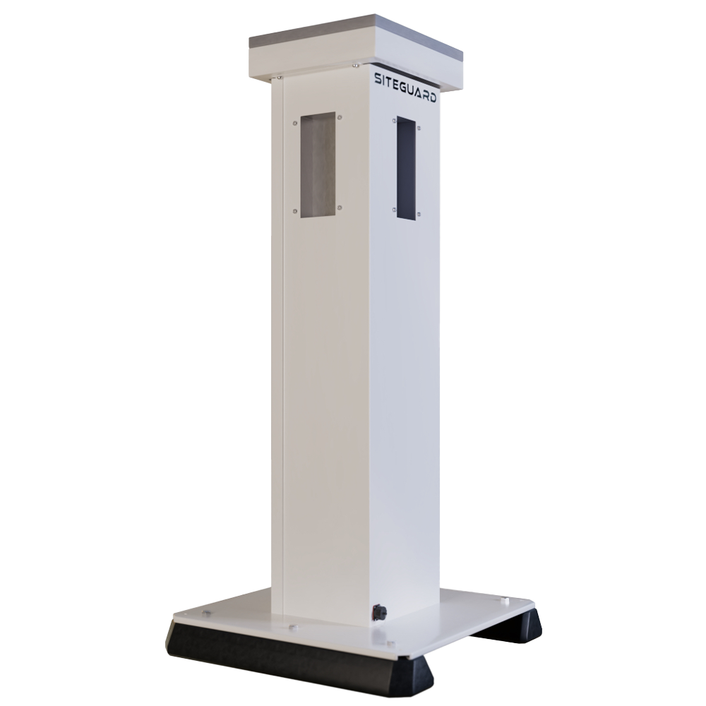 (AJ-SITEGUARD-W) Tour de protection périmétrique 360º - Alimentation en énergie solaire / Vérification des photos -  Panneau solaire et régulateur MPPT inclus - Base avec 2 blocs anti-vibration  - Connexion pour la batterie de secours au plomb 12 V - Compatible avec Ajax