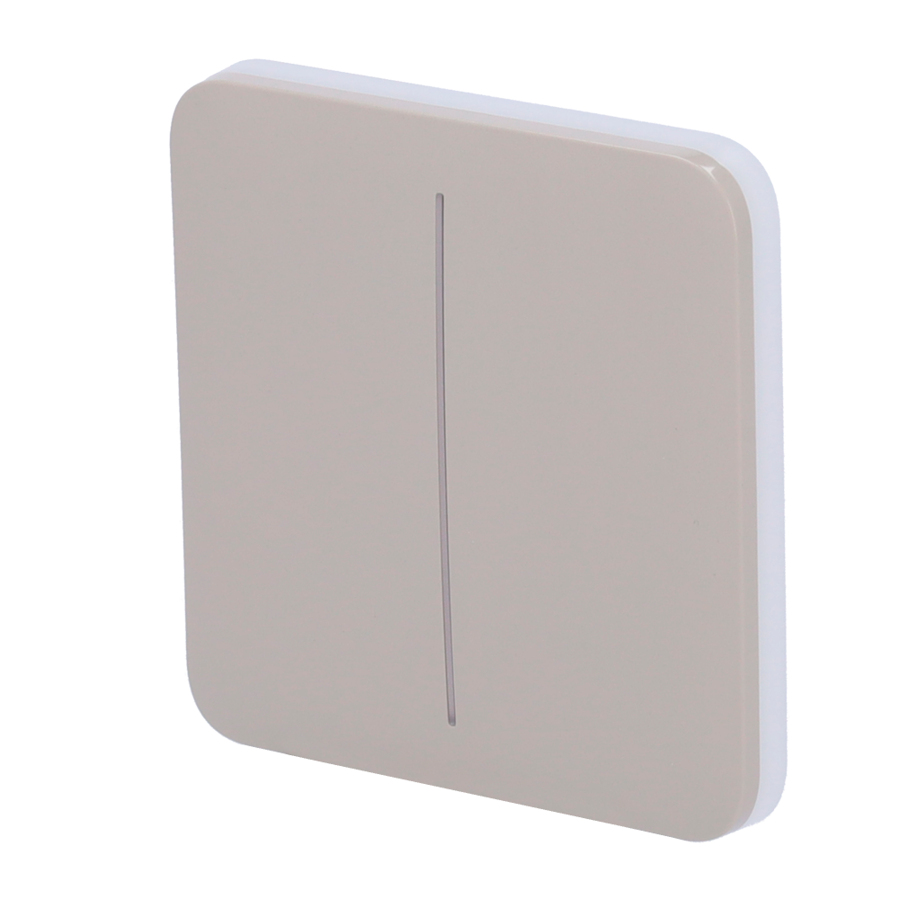 (AJ-SOLOBUTTON-2G-OLI) Panneau tactile pour double interrupteur d'éclairage  - Compatibilité avec AJ-LIGHTCORE-2G - Rétro-éclairage LED - Clavier tactile sans contact - Couleur olive - Ajax - LightSwitch SoloButton