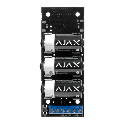 [AJ-TRANSMITTER] (AJ-TRANSMITTER) Émetteur par radio - Degré 2 - Sans fil 868 MHz Jeweller - Entrée filaire d'alarme et tamper - Tamper anti-ouverture (accéléromètre) - Sortie d'alimentation 3.3 V - Portée espace ouvert 1600 m