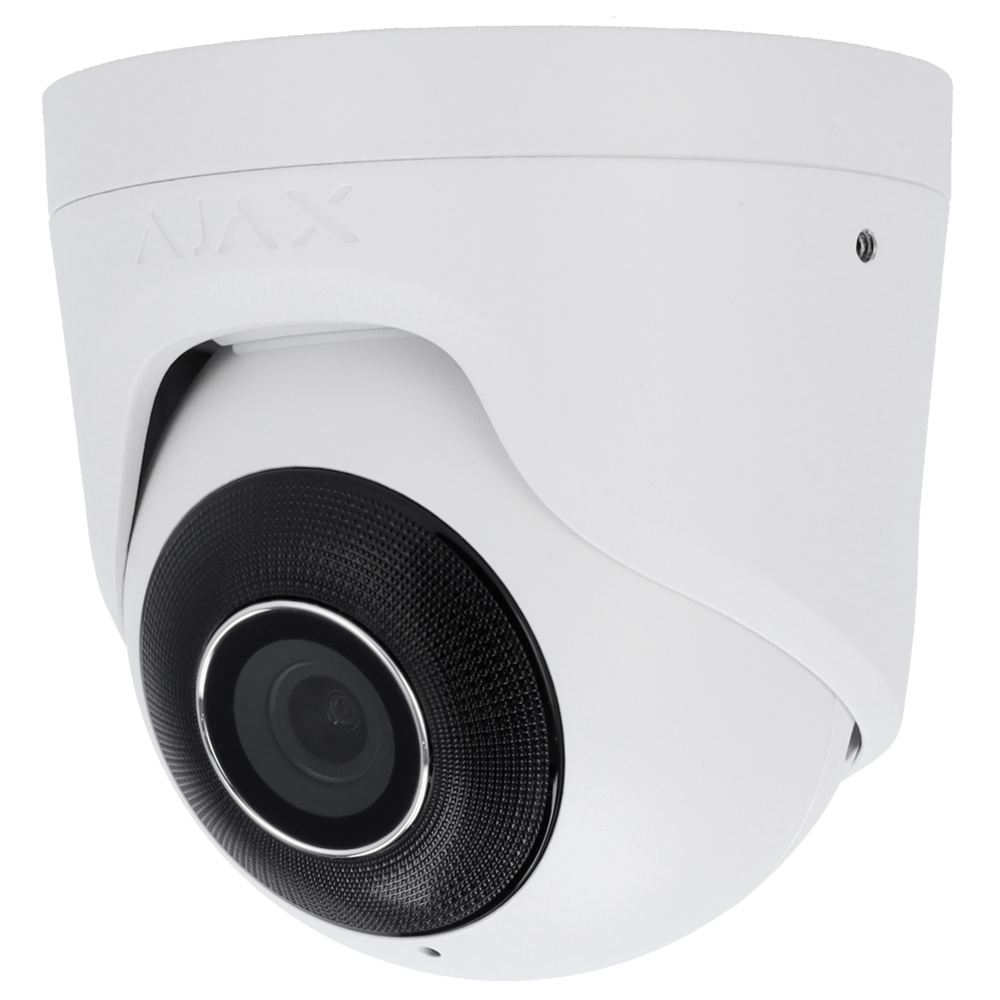 [AJ-TURRETCAM-5-0400-W] (AJ-TURRETCAM-5-0400-W) Caméra IP Turret 5 Mégapixel Ajax - Progressive Scan CMOS - Objectif 4 mm, emplacement MicroSD jusqu'à 256GB - LED IR Portée 50m, PoE 802.3at - Avec l'intelligence artificielle - Couleur blanche
