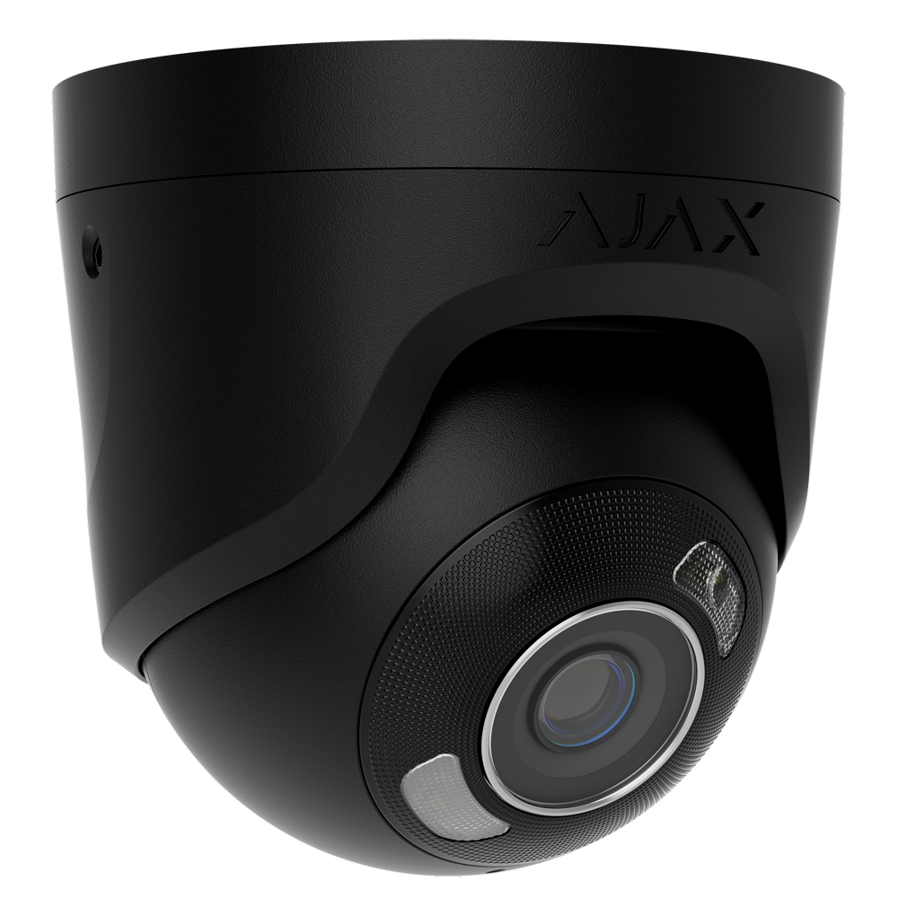 [AJ-TURRETCAM-8-0400-HL-B] (AJ-TURRETCAM-8-0400-HL-B) Caméra IP Turret 8 Mégapixel Ajax - 1/2.7" Progressive Scan CMOS - Objectif 4 mm | Emplacement MicroSD jusqu'à 256GB mm - IR 50m | Lumière blanche 50 m | PoE 802.3at - Avec l'intelligence artificielle - Couleur noir