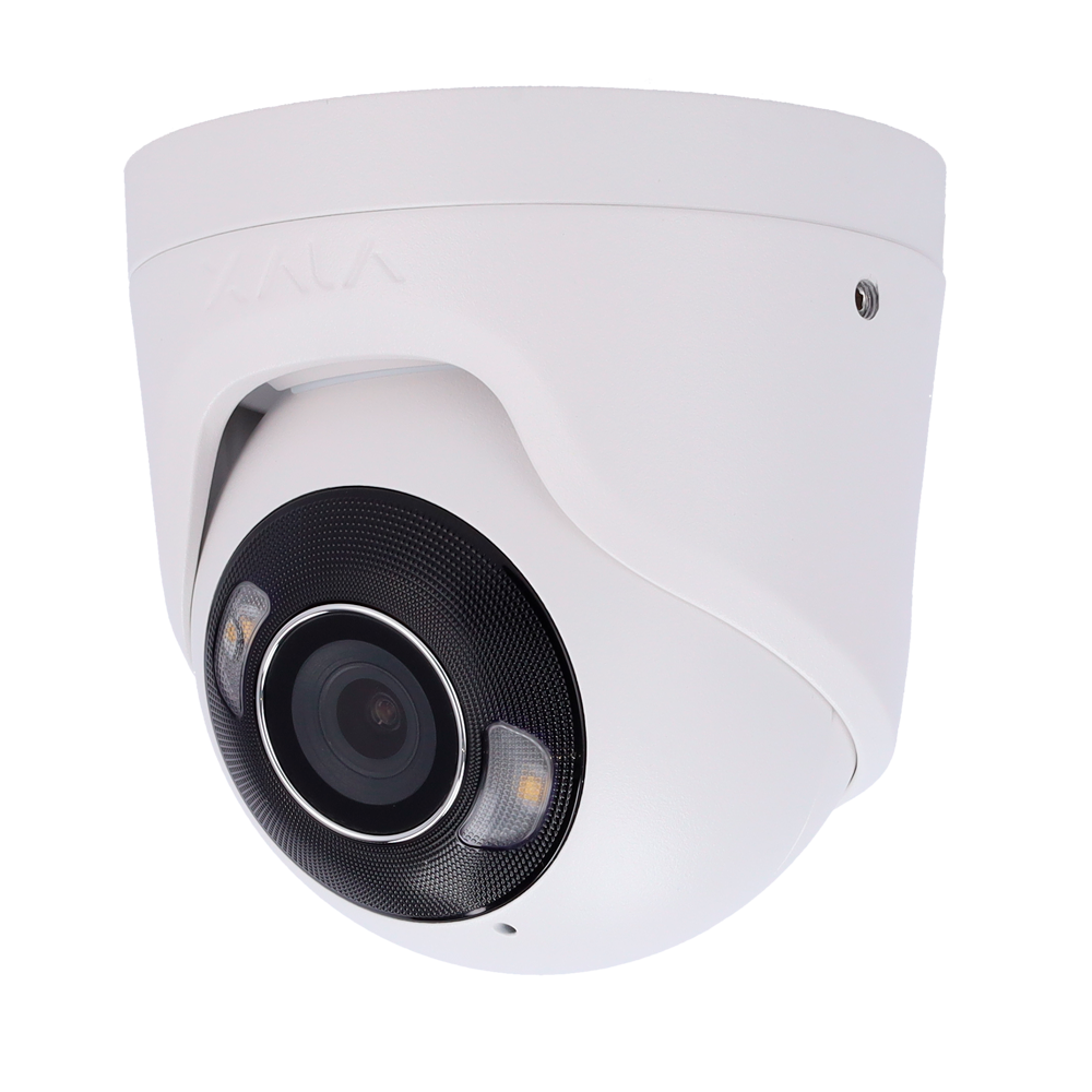 [AJ-TURRETCAM-8-0400-HL-W] (AJ-TURRETCAM-8-0400-HL-W) Caméra IP Turret 8 Mégapixel Ajax - 1/2.7" Progressive Scan CMOS - Objectif 4 mm | Emplacement MicroSD jusqu'à 256GB mm - IR 50m | Lumière blanche 50 m | PoE 802.3at - Avec l'intelligence artificielle - Couleur blanche
