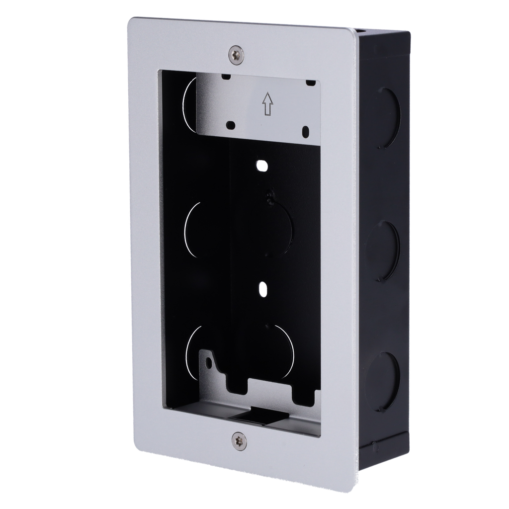 (AK-BR-R20A-F) Panneau frontal et boîtier encastré - AK-R20A spécifique à Akuvox - Écran: 120 (H) x 189 (L) x 3 (Pr) mm - Boîte: 179 (H) x 116 (L) x 50 (Pr) mm - Fabriqué en aluminium et en acier galvanisé