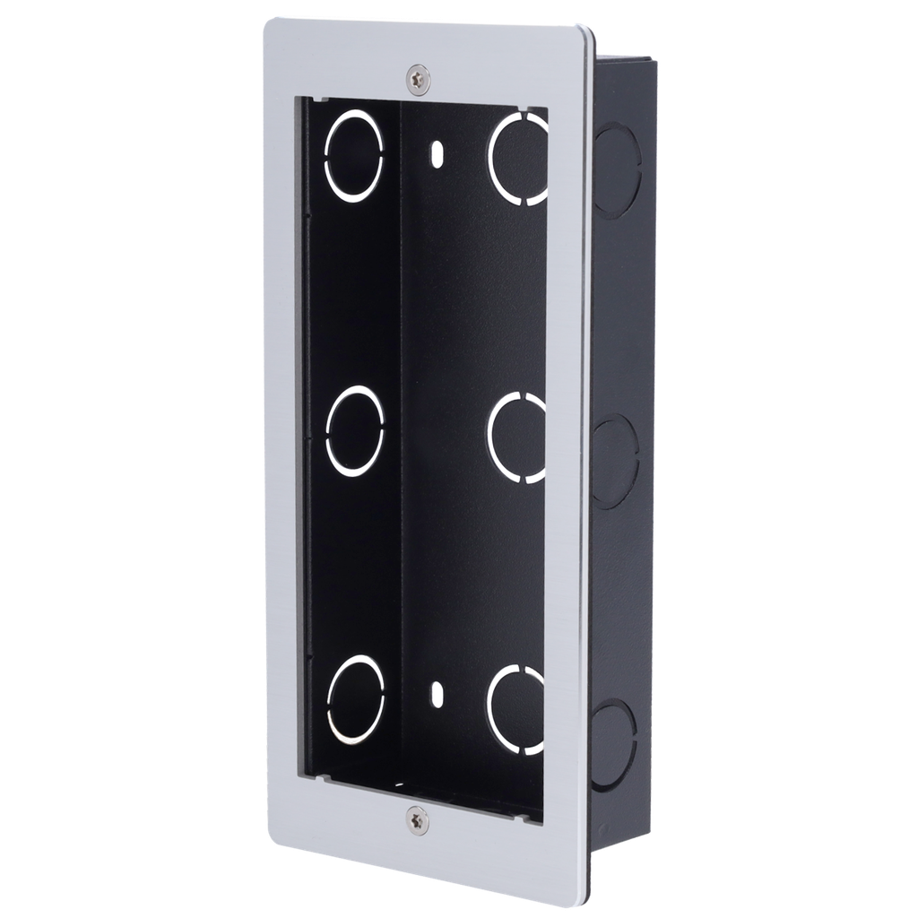 [AK-BR-R20B-F] (AK-BR-R20B-F) Panneau frontal et boîtier encastré - AK-R20B(K)-xB spécifique à Akuvox - Écran: 226 (H) x 108 (L) x 3 (Pr) mm - Boîte: 225 (H) x 106 (La) x 39 (Pr) - Fabriqué en aluminium et en acier galvanisé