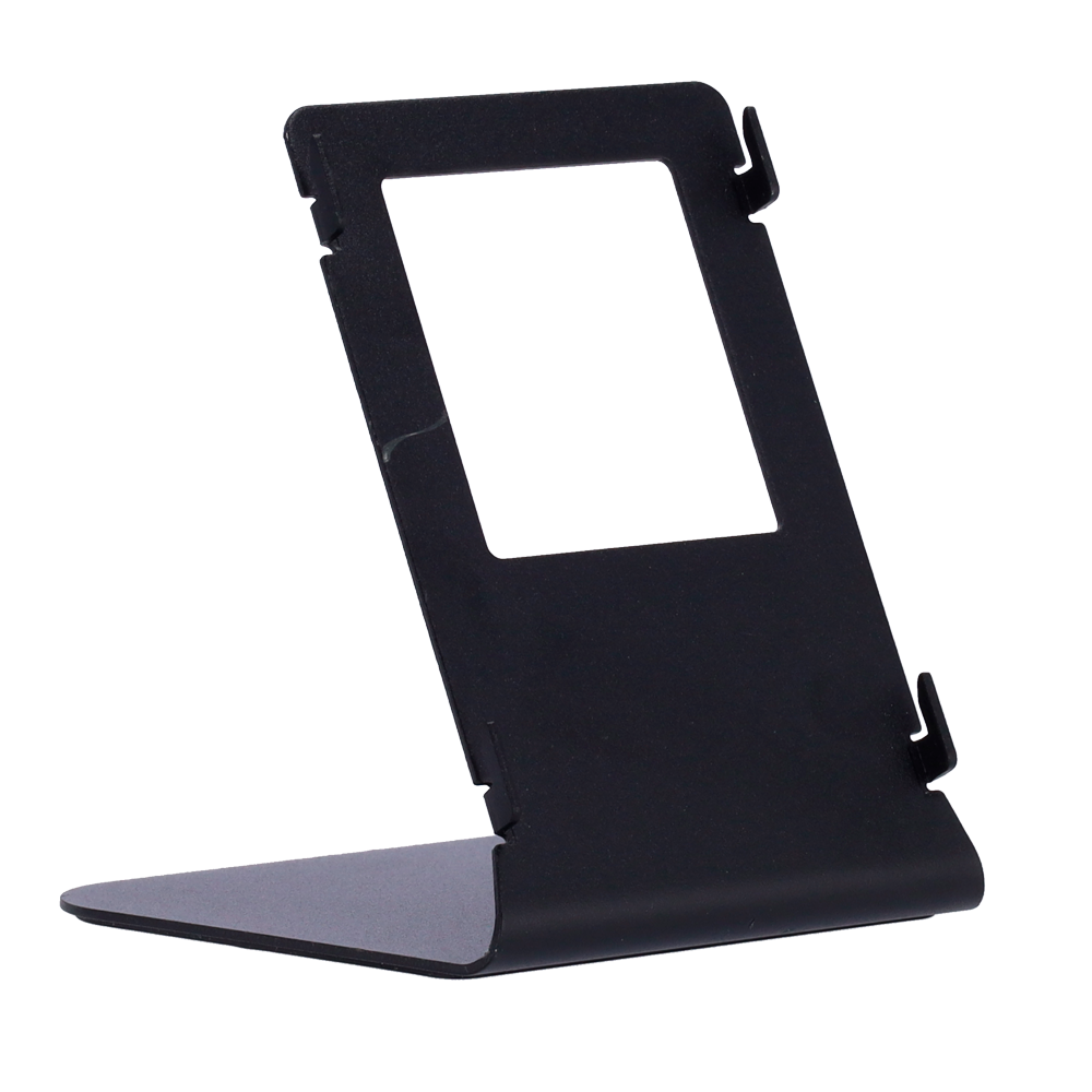 [AK-BR-STAND] (AK-BR-STAND) Support de bureau - Spécifique aux interphones vidéo - Compatible avec les moniteurs AK-C313 et AK-C315 - Orifices de connexion - Mesures: 115 (H) x 124 (L) x 90 (Pr) mm - Fabriqué en aluminium