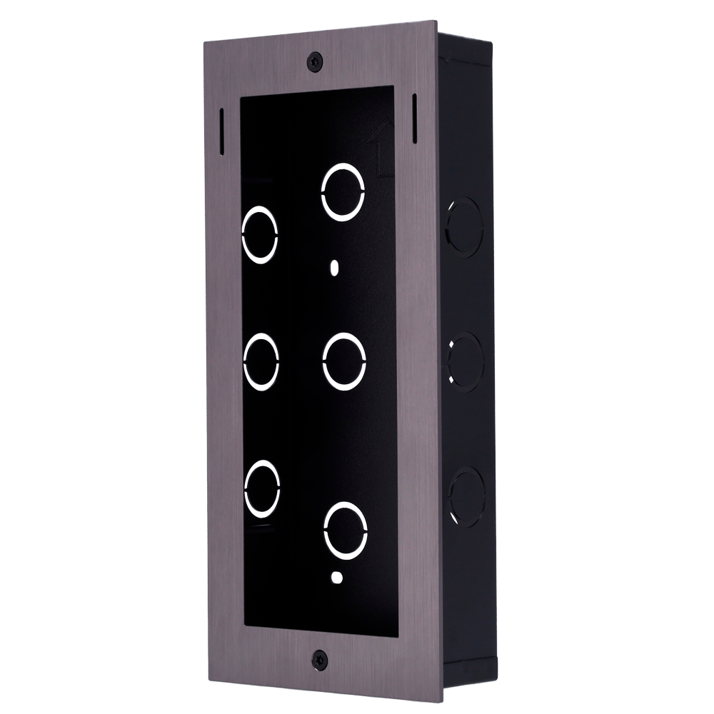(AK-BR-X912-F) Panneau frontal et boîtier encastré - AK-X912S spécifique à Akuvox - Écran: 273 (H) x 126 (L) x 3 (Pr) mm - Boîte: 264 (H) x 116 (L) x 45 (Pr) mm - Fabriqué en aluminium et en acier galvanisé