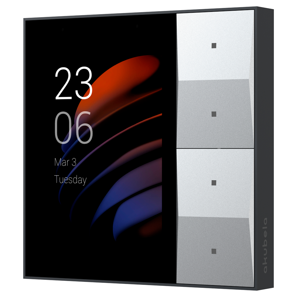(AK-KS41-KNX-EU) Moniteur Linux pour la domotique - Écran TFT avec 3.27" | 4 boutons physiques - Moniteur vidéo de porte d'entrée - TCP/IP, Wi-Fi, Bluetooth, ZigBee, KNX, SIP - Capteurs environnementaux 2 relais - Maintenance et connexion via le Cloud
