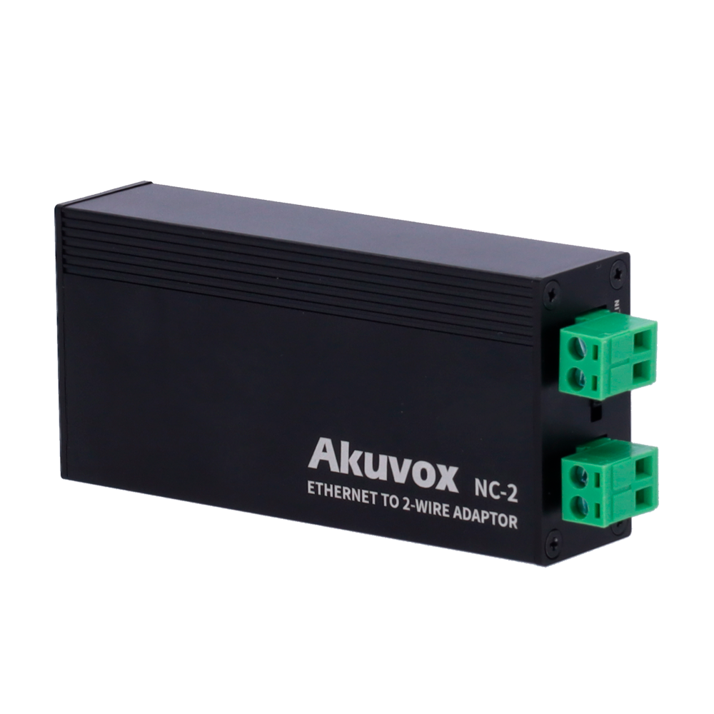 (AK-NC-2) Convertisseur IP en 2 fils - 1 groupe de 2 fils - 1 Groupe TCP/IP avec RJ45 | Sortie PoE - Alimente les dispositifs IP et les 2 fils - Convient pour les tableaux et les écrans - Alimentation 48 VDC ou AK-NS-2