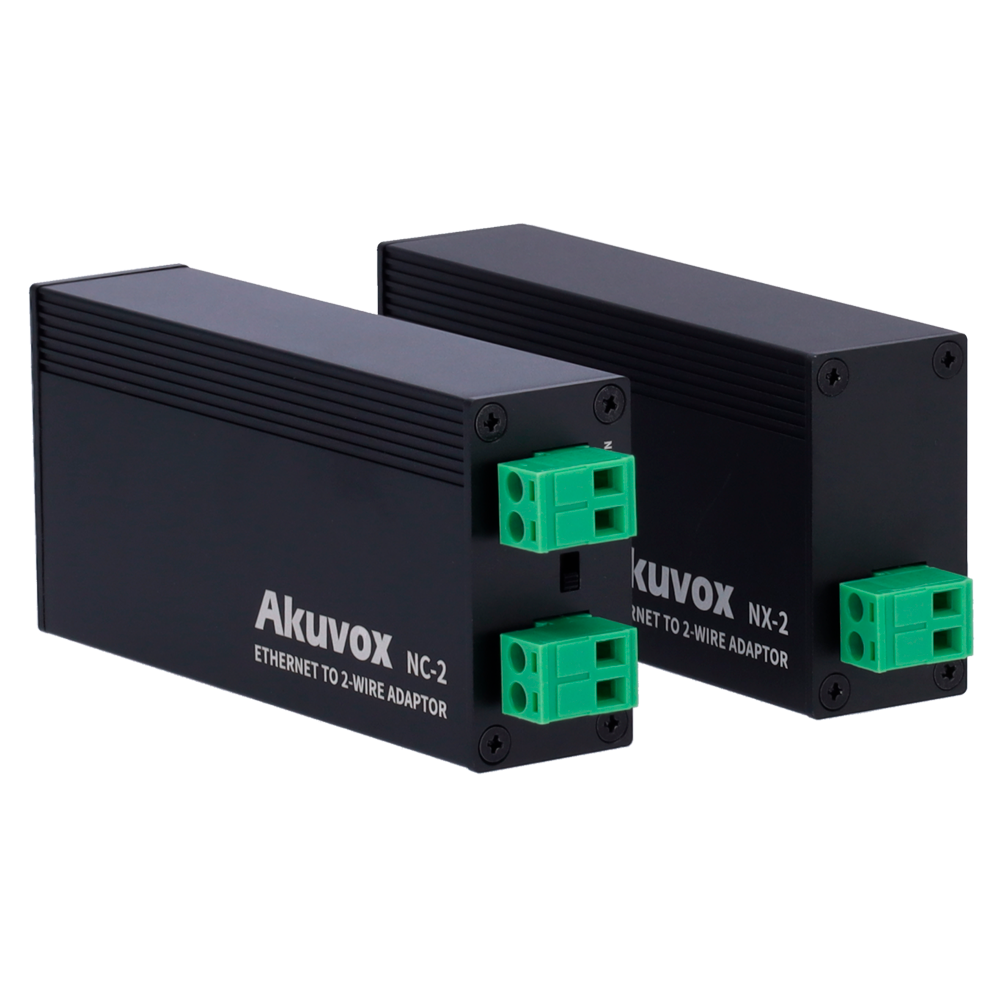 [AK-NX-2] (AK-NX-2) Kit de conversion des IP en 2 fils - 1 groupe de 2 fils - 1 Groupe TCP/IP avec RJ45 | Entrée/sortie PoE - Alimenter les dispositifs IP via les 2 fils - Convient pour les tableaux et les écrans - Alimentation PoE standard