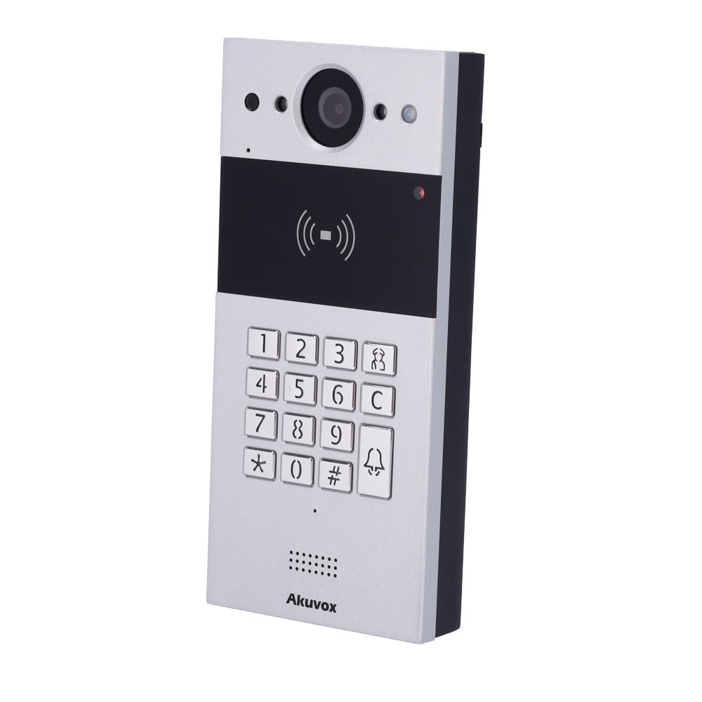 (AK-R20K-2) Système de portier vidéo 2 fils montés en surface - Caméra 2 Mpx | Audio bidirectionnel - Ouverture avec carte EM/MF, NFC et PIN | 1 relais - Codes temporaires | SIP standard - Maintenance Cloud - Connexion du moniteur et des platines via le Cloud