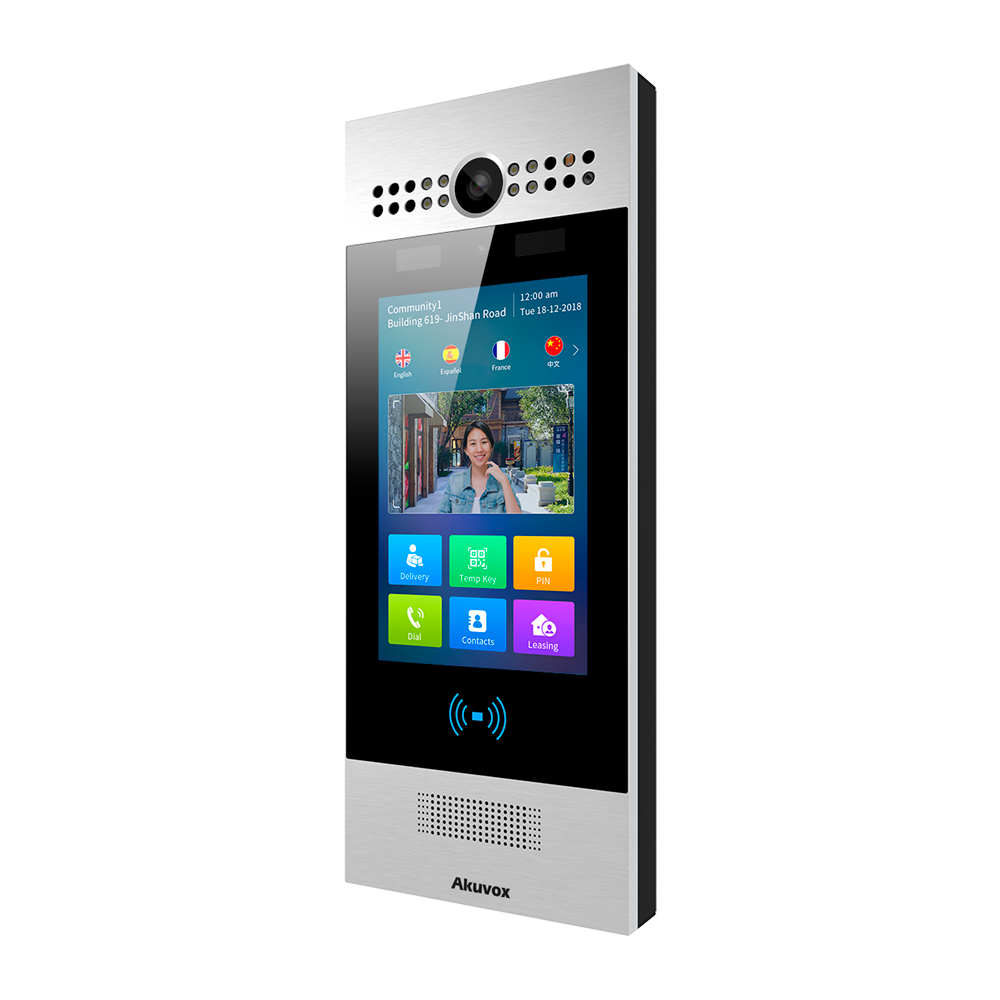 (AK-R29C-L) Videoportier IP - Caméra 3 Mpx/1 Mpx | audio et vidéo bidirectionnels - Facial, carte, BLE, PIN et QR | 2 relais - Appartements | PoE, LTE et SIP standard - Ecran IPS 7" tactile | Maintenance sur Cloud - Connexion du moniteur et des platines via le Cloud