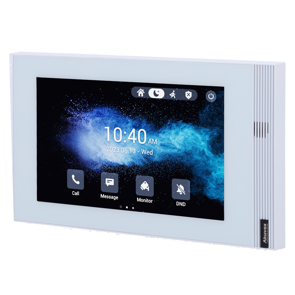 [AK-S562-S-WHITE] (AK-S562-S-WHITE) Moniteur Linux pour portier vidéo - Écran TFT de 7" | Montage en surface - Audio bidirectionnel Crystal Clear | Easy UI - TCP/IP, PoE, SIP standard - Maintenance sur le Cloud - Connexion du moniteur et des platines via le Cloud