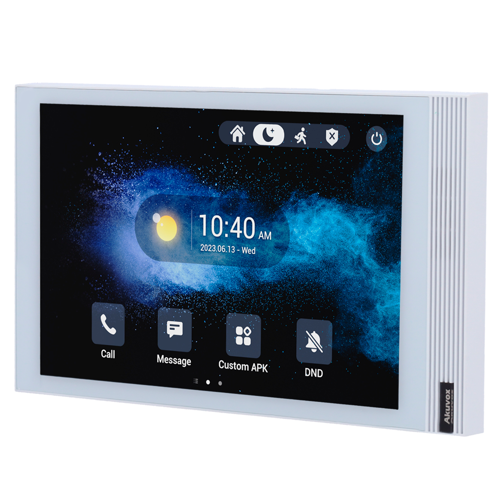 [AK-S563-WHITE] (AK-S563-WHITE) Moniteur Android 12.0 pour portiers vidéo - Écran IPS de 8" - Audio bidirectionnel Crystal Clear | Easy UI - TCP/IP, PoE, SIP standard - Maintenance du Cloud | Applications tierces - Connexion du moniteur et des platines via le Cloud