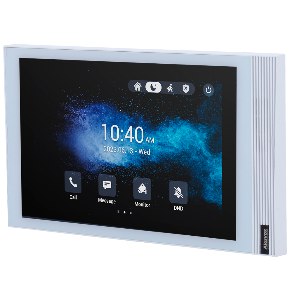 [AK-S563W-WHITE] (AK-S563W-WHITE) Moniteur Android 12.0 pour portiers vidéo - Écran IPS de 8" - Audio bidirectionnel Crystal Clear | Easy UI - TCP/IP, PoE, Wi-Fi, Bluetooth, SIP standard - Maintenance du Cloud | Applications tierces - Connexion du moniteur et des platines via le Cloud