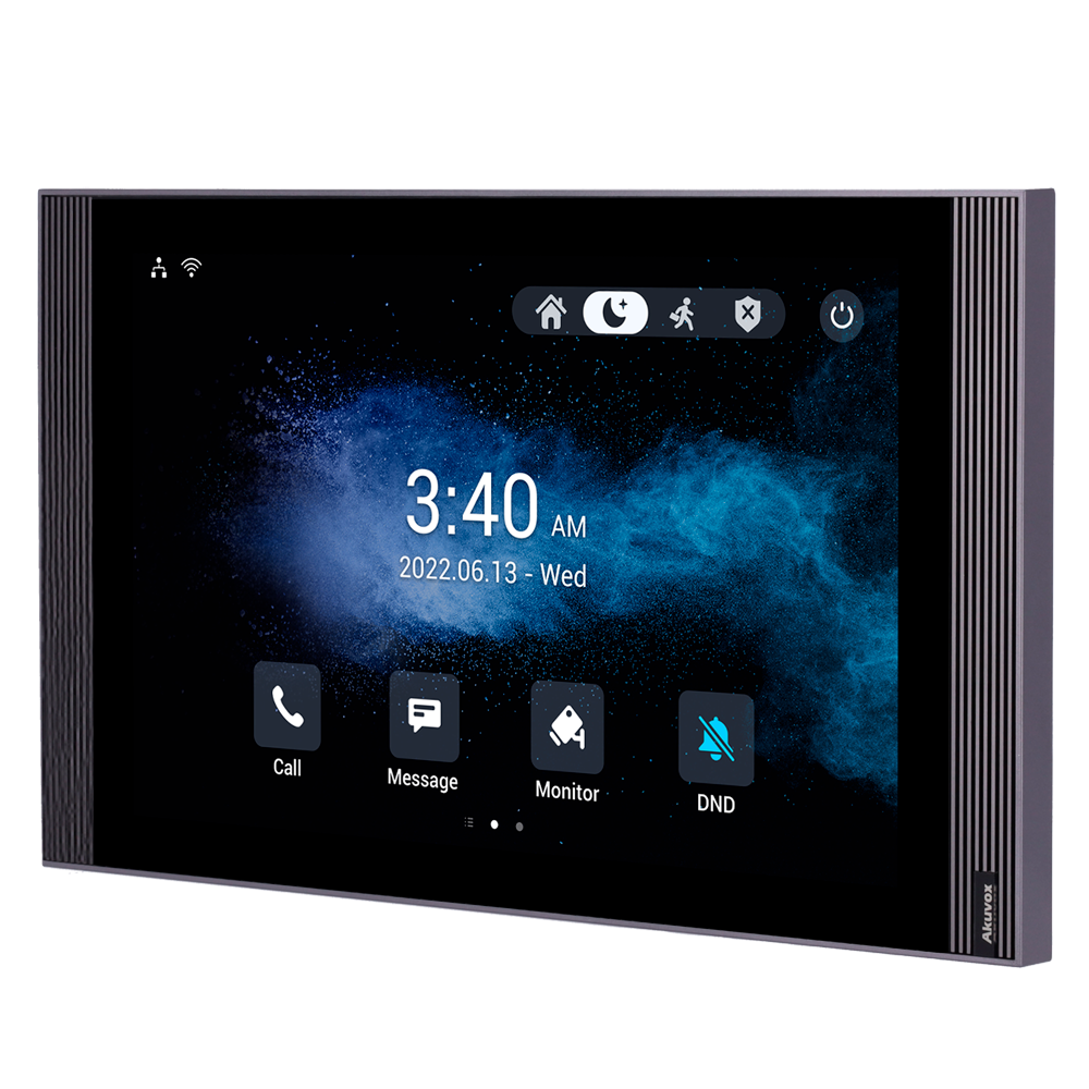 [AK-S565] (AK-S565) Moniteur Linux pour portier vidéo - Écran IPS de 10"  - Audio bidirectionnel Crystal Clear | Easy UI - TCP/IP, PoE, SIP standard - Maintenance sur le Cloud - Connexion du moniteur et des platines via le Cloud