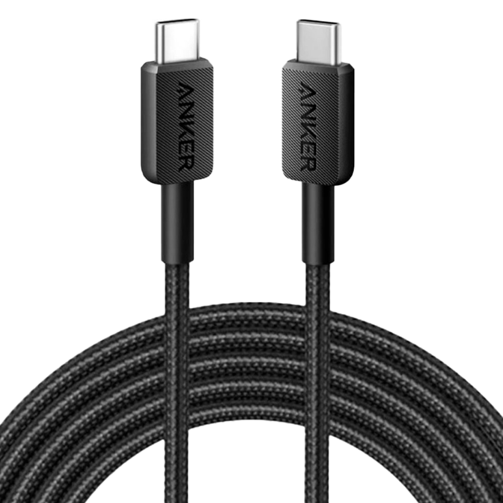 (ANK-310-USBC-USBC-90-B) Anker - Câble USB2.0  - USB-C à USB-C - Câble en nylon tressé - Longueur 0.9m - Charge rapide 60W : Couleur noire