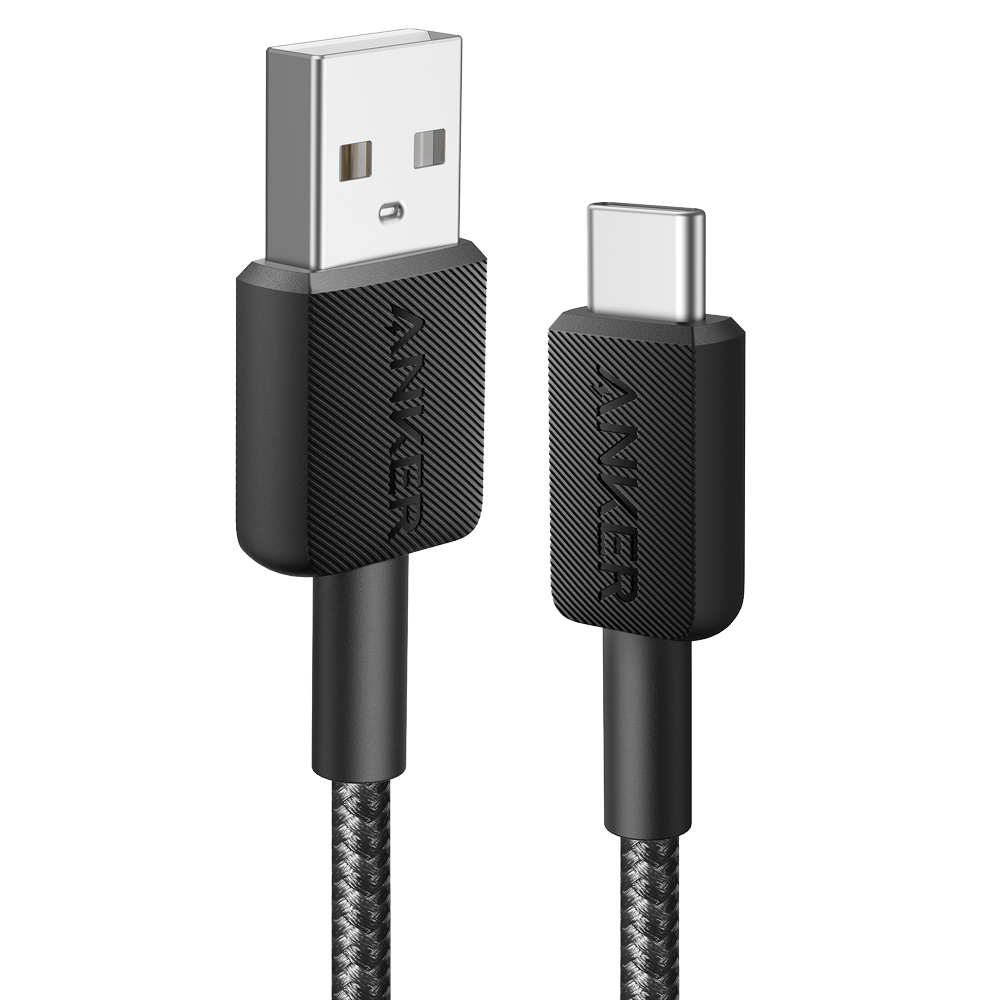 (ANK-322-USBA-USBC-90-B) Anker - Câble USB2.0  - USB-A vers USB-C - Câble en nylon tressé - Longueur 0.9m - Charge rapide jusqu'à 15W | Couleur noir