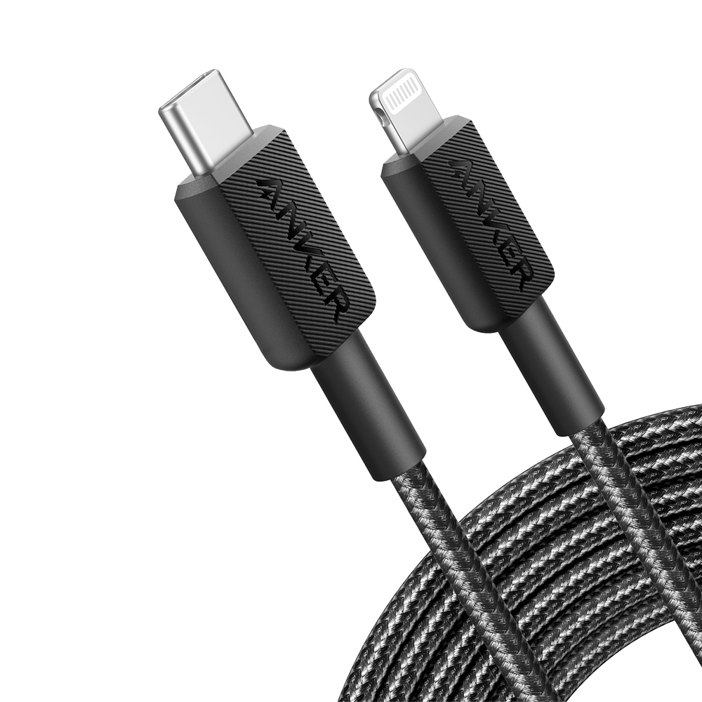 [ANK-322-USBC-LGT-300-B] (ANK-322-USBC-LGT-300-B) Anker - Câble USB2.0  - USB-C vers Lightning - Câble en nylon tressé - Longueur 3m - Charge rapide : Couleur noire