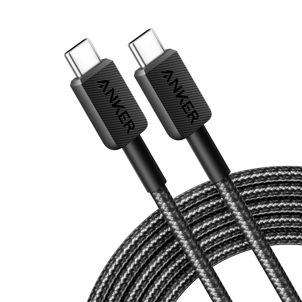 [ANK-322-USBC-USBC-300-B] (ANK-322-USBC-USBC-300-B) Anker - Câble USB2.0  - USB-C à USB-C - Câble en nylon tressé - Longueur 3m - Charge rapide jusqu'à 60W | Couleur noir