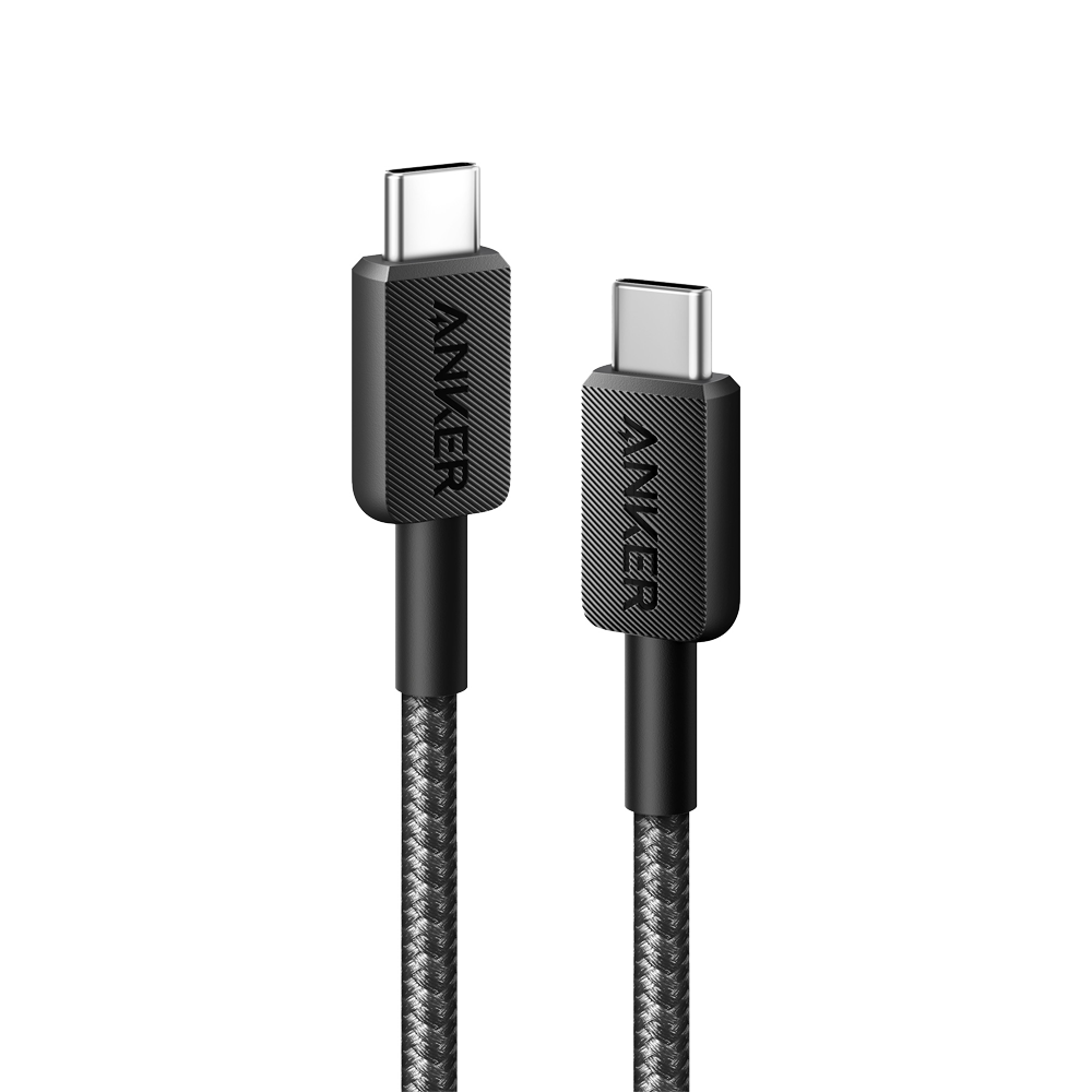 [ANK-322-USBC-USBC-90-B] (ANK-322-USBC-USBC-90-B) Anker - Câble USB2.0  - USB-C à USB-C - Câble en nylon tressé - Longueur 0.9m - Charge rapide 60W : Couleur noire