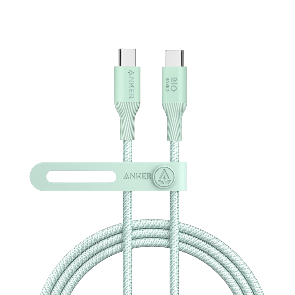(ANK-544-USBC-USBC-180-G) Anker - Câble USB2.0  - USB-C à USB-C - Câble tressé en bio-nylon - Longueur 1.8m - Couleur verte