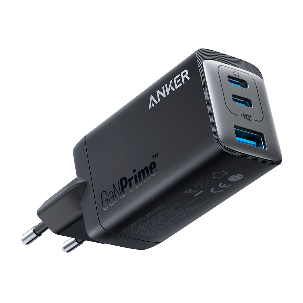 [ANK-735-WCHARGER-65W1A2C-B] (ANK-735-WCHARGER-65W1A2C-B) Anker - Chargeur USB - Puissance 65W | Avec la technologie GaNPrime - Charge rapide  - Sorties 1x USB-A, 2x USB-C - Couleur noir