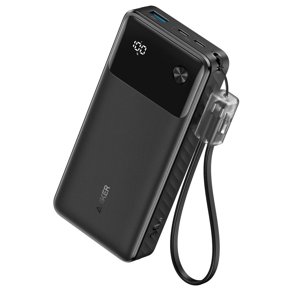 (ANK-A1384-B) Batterie externe Anker avec écran - Capacité 20000mAh  - 2x Entrées USB-C - Sorties 2x USB-C, USB-A - Charge 3 dispositifs à la fois - Charge rapide 30W