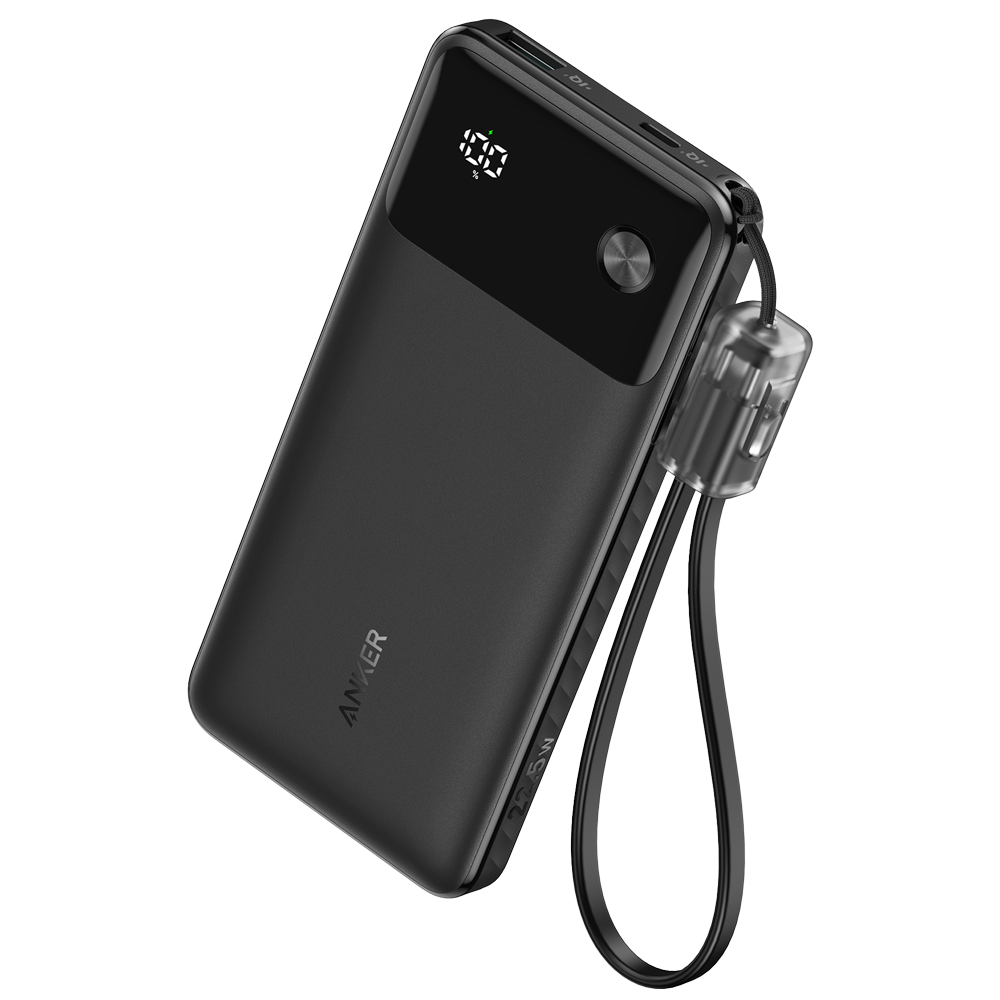 [ANK-A1388-B] (ANK-A1388-B) Batterie externe Anker avec écran - Capacité 10000mAh  - Entrées USB-C - Sorties USB-A, 2x USB-C - Charge 3 dispositifs à la fois - Charge rapide PD22.5W