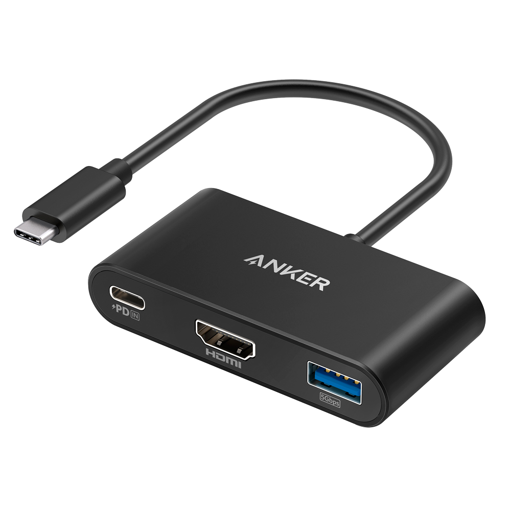 [ANK-POWEREXPAND-3-IN-1-G] (ANK-POWEREXPAND-3-IN-1-G) Anker - Hub USB-C 3 dans 1 - Prise en charge du chargement de PD100W - Transfert de données à partir de 5Gbps - Supporte une résolution de 4K@30Hz  - 1xUSB-C,1x USB-A, 1xHDMI
