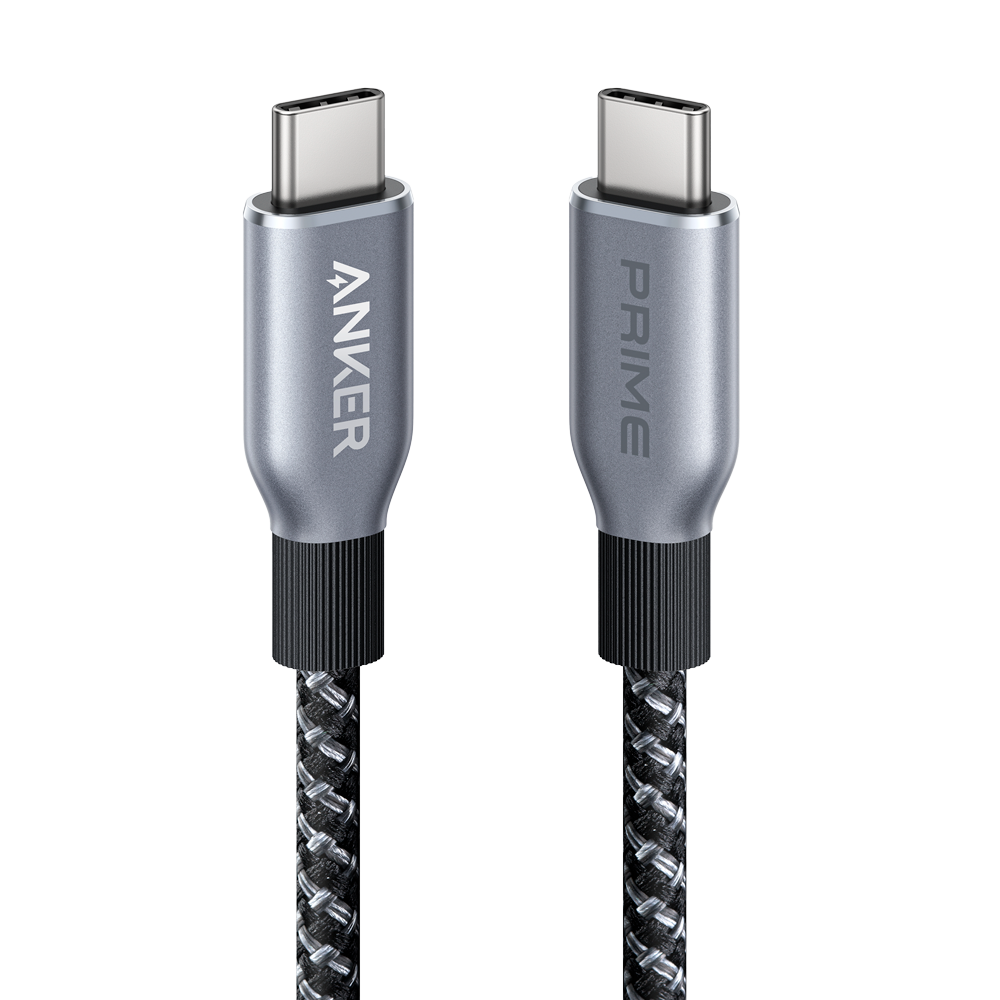 (ANK-PRIME-USBC-USBC-90-B) Anker - Câble USB2.0  - USB-C à USB-C - Câble en nylon tressé recyclé - Longueur 0.9m - Charge rapide 240W : Couleur noire