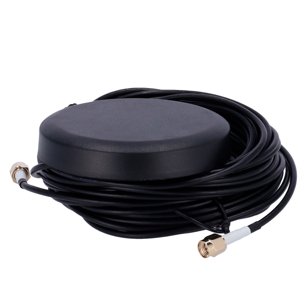 (ANT-4G24G-04D-O-O-ST-500) Antenne 4G et Wi-Fi - Fréquence 4G 698-960/1710-2700MHz - Connecteur mâle SMA - Montage sur le toit du véhicule - Gain4G 4,4dBi / Wi-Fi 3,8dBi - Câble de RG174 5 mètres de long