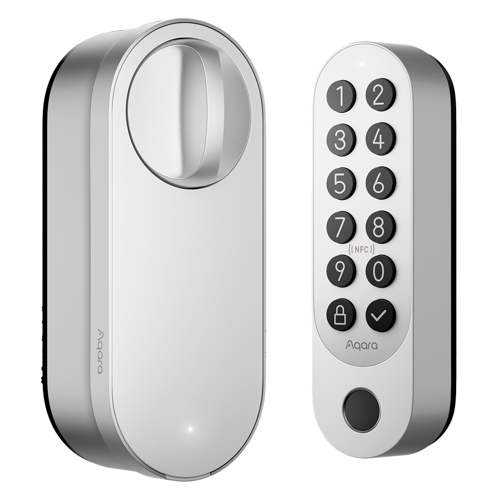 [AQ-EL-D02D-S] (AQ-EL-D02D-S) Aqara Smart Lock U200 Argent - Matter over Thread / Bluetooth &amp; NFC  - Requiert le HUB AQARA M3 - Mot de passe temporaire / Ouverture à distance - Batterie rechargeable / clavier  - Prend en charge Apple Homekit, Google, Alexa