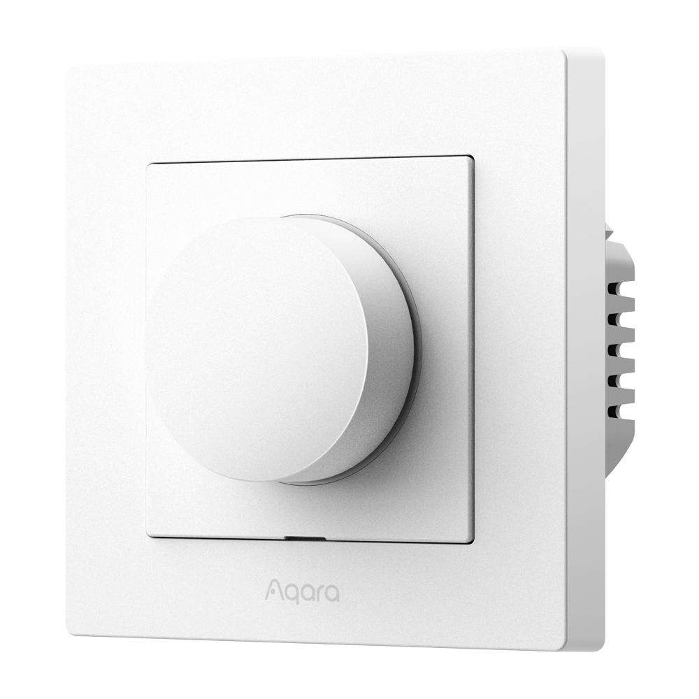 (AQ-KD-R01D) Aqara Dimmer Switch H2 EU White - Zigbee 3.0 / Thread (Border Router) - Requiere AQARA HUB - Con o Sin Neutro - Compatible con cajas de pared redonda - Soporta Apple Homekit, Google, Alexa