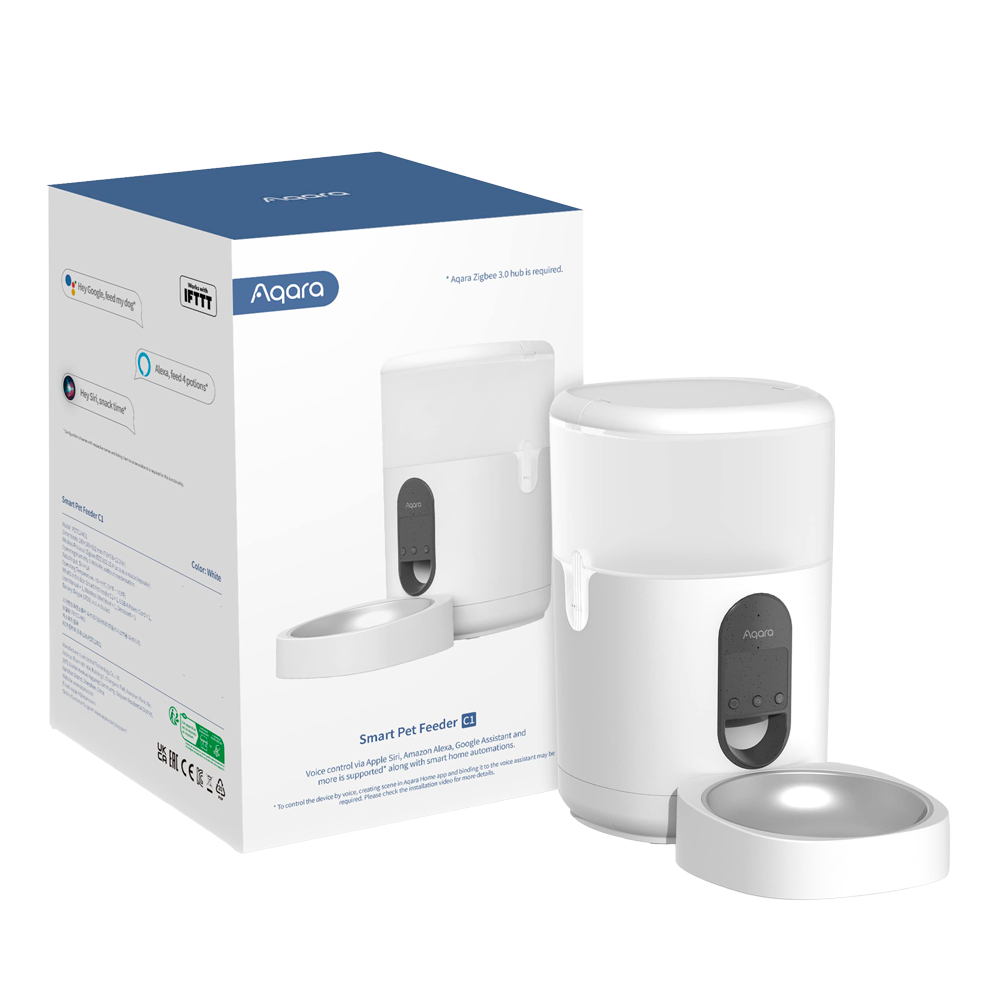 [AQ-PETC1-M01] (AQ-PETC1-M01) Aqara Smart Feeder C1 - Zigbee 3.0 / Matter et Zigbee - Requiert le HUB AQARA 3.0 - Répéteur Zigbee - 4L de capacité  - Prise en charge par Google, Alexa, Siri