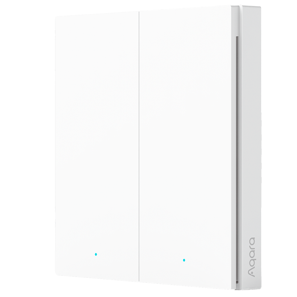 [AQ-WRS-R02] (AQ-WRS-R02) Commutateur sans fil Aqara H1 Double - Zigbee 3.0  - Nécessite le HUB AQARA - 7 Actions configurables - Longue durée de vie de la batterie 5 ans - Prend en charge Apple Homekit, Google, Alexa