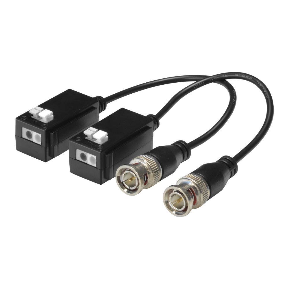 [BA612P-POC] (BA612P-POC) Émetteur Récepteur passif par paire SAFIRE - Optimisé pour HDTVI,HDCVI et AHD - 1 canal vidéo, PC - Passif, connecteur de 2 chevilles - Portée maximale: 450 m (TVI / 720p) - 2 unités